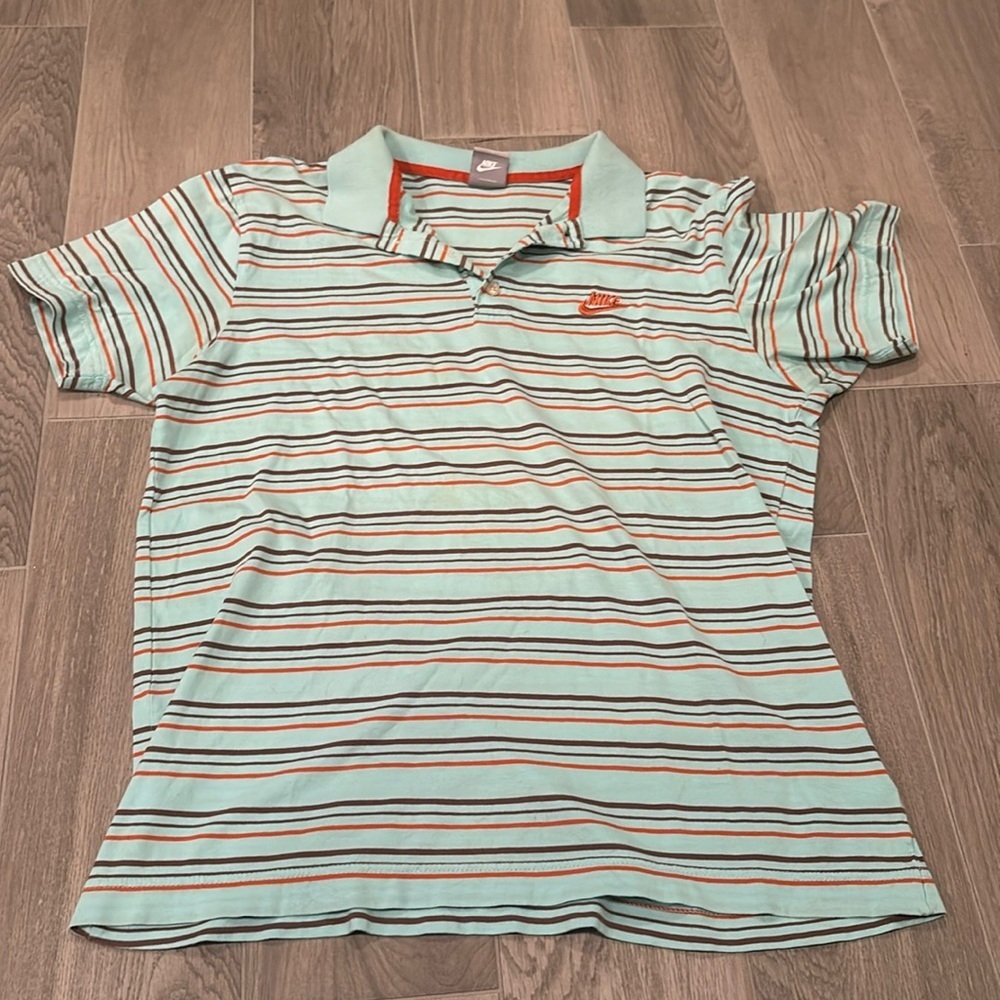Nike Men’s Striped Collared Shirt Size L